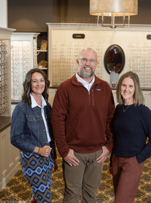 Holec and Young Eye Care group photo of eye doctors standing in the main lobby